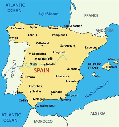 what is the capital for spain|Map of Spain With Cities and Regions .
